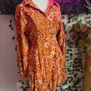 Vibrant Floral Long Sleeve Dress